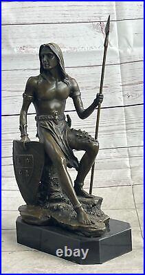 Indien Chef Bronze Sculpture Statue Art Guerrier Spirit Américain Native Statue