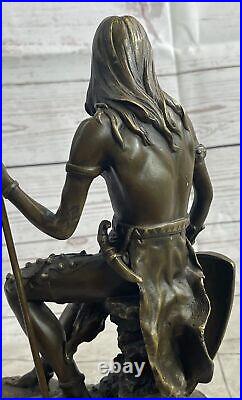 Indien Chef Bronze Sculpture Statue Art Guerrier Spirit Américain Native Statue