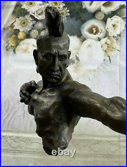 Indien Chef Sculpture Statue Art Guerrier Spirit Américain Native Figurine