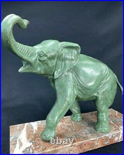 Irenee Rochard (1906-1984) Sculpture Elephanteau Patinee Bronze Art Deco Statue