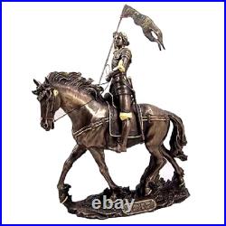 Jeanne D Arc A Cheval Drapeau Facon Bronze Statue Sculpture