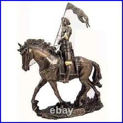 Jeanne D Arc A Cheval Drapeau Facon Bronze Statue Sculpture