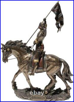 Jeanne D Arc A Cheval Drapeau Facon Bronze Statue Sculpture