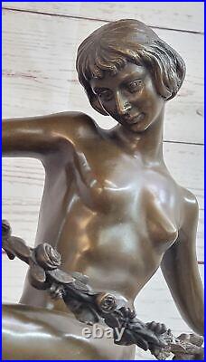 Joli Danseuse Thyrsus, Pierre Le Faguays Bronze Statue Art Déco Sculpture Cadeau