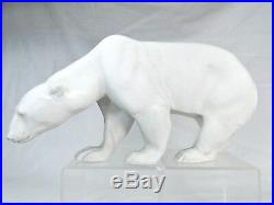 L. Riche Rarissime Ours Blanc Art Deco Sculpture Biscuit De Porcelaine Dlg Sevres