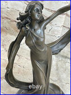 Liquidation Bronze Sculpture Statue Art Déco c. Mirval Ruban Danseuse