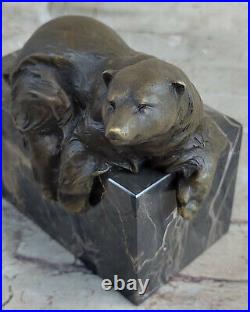 Lost' Cire Méthode Polar Ours Bronze Sculpture Art Déco Statue Figurine Solde