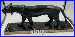 M. Font Belle Panthere Noire Metal Art Deco 1930 Grand Modele 70cm. Panther Black