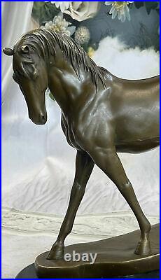 M. LOPEZ Chevaux En Mouvement Bronze Sculpture Moderne Cheval Statue Art