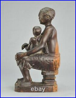 Maternite Statue En Bois Sculpture Congo Art Africain African Maternity