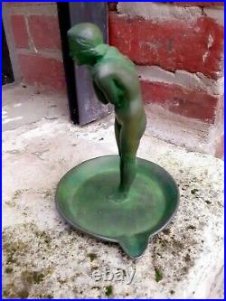 Max le verrier Sculpture Statue Baguier Bronze Regule Art Deco Annees 30