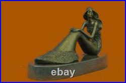 Moderne Abstrait Art Artisanat Décor Statue Bronze Sirène Sculpture Fonte Oeuvre
