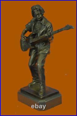 Musicien Rock Guitare Lecteur Funk Musical Abstrait Bronze Art Sculpture Statue
