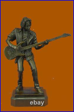 Musicien Rock Guitare Lecteur Funk Musical Abstrait Bronze Art Sculpture Statue