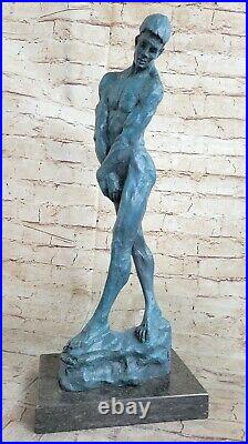 Nu Abstrait Mâle Rodin Bronze Sculpture Statue Art Moderne Marbre Figurine