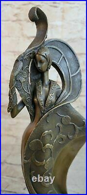 Original Theatre Actrice Bronze Statue Danseuse Jazz Singer Art Déco Sculpture