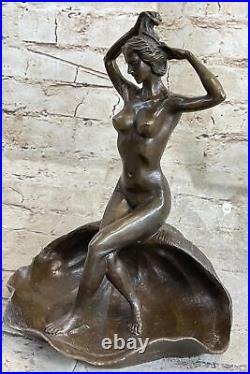 Ouest Art Déco Sculpture Bronze Marbre Chair Femme Belle Fleur Fille Statue Sale