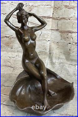 Ouest Art Déco Sculpture Bronze Marbre Chair Femme Belle Fleur Fille Statue Sale