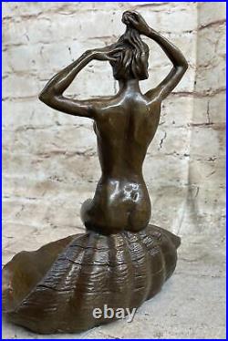 Ouest Art Déco Sculpture Bronze Marbre Chair Femme Belle Fleur Fille Statue Sale