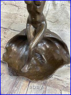 Ouest Art Déco Sculpture Bronze Marbre Chair Femme Belle Fleur Fille Statue Sale