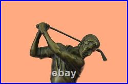 Parfait Swing Golf Golfeur Golf Spor Bronze Sculpture Figurine Statue Art Déco