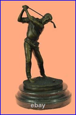 Parfait Swing Golf Golfeur Golf Spor Bronze Sculpture Figurine Statue Art Déco