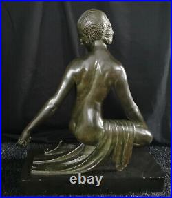 Pièce unique en europe bronze signé Bouraine Marcel art deco 1920 1930 55cm 19kg