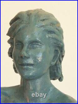 Randa H35/P20/L25cm Statue Sculpture terre cuite Art du Nu Design couleur bronze