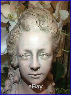 Rare buste de Marie Antoinette en terre cuite par Anton Nelson Art Nouveau