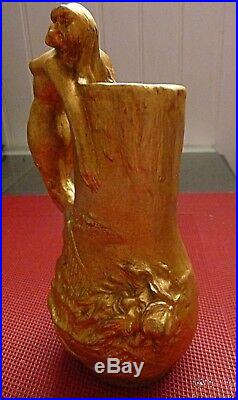 Rare vase en bronze art nouveau signé Korschann