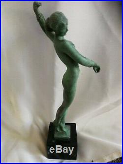 Raymonde GUERBE (1894-1995), Joli sculpture, Art Déco, danseuse en étain, Signée
