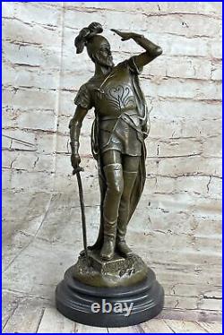 Romain Guerrier Colisée Gladiateur Bronze Sculpture Art Deco Figurine Statue