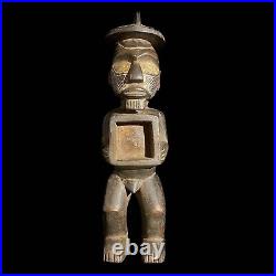 Salampasu Figure Sculpture Art Tribal Statue sculptée en bois Tribal Wood-7753