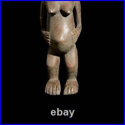 Salampasu Figure Sculpture Art Tribal Statue sculptée en bois Tribal Wood-8062