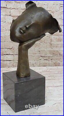 Salvador Dali Art Moderne au Repos Fille Bronze Buste Statue Sculpture Figurine