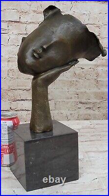 Salvador Dali Art Moderne au Repos Fille Bronze Buste Statue Sculpture Figurine