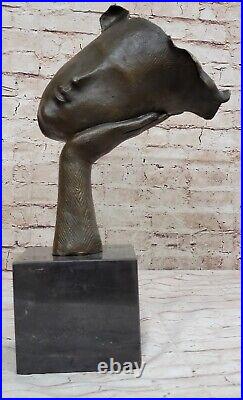 Salvador Dali Art Moderne au Repos Fille Bronze Buste Statue Sculpture Figurine