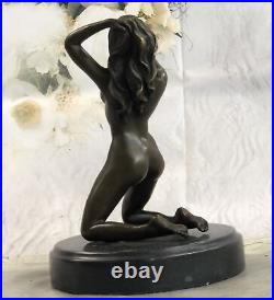 Sculpture Art Déco Occidental Femme Nue Érotique Statue En Bronze