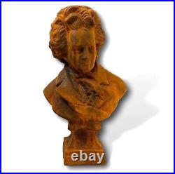 Sculpture Beethoven jardin figure statue fer rouille style antique