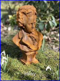 Sculpture Beethoven jardin figure statue fer rouille style antique