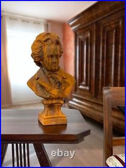 Sculpture Beethoven jardin figure statue fer rouille style antique