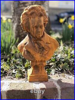 Sculpture Beethoven jardin figure statue fer rouille style antique