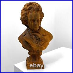 Sculpture Beethoven jardin figure statue fer rouille style antique