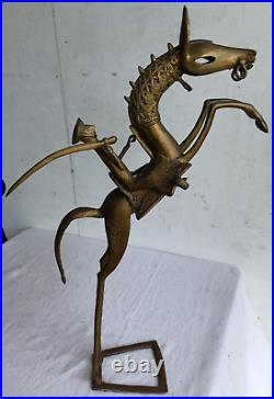 Sculpture CAVALIER en BRONZE XXe MOSSI Afrique Afrcain Statue Art Cheval MAG