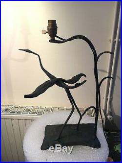 Sculpture Fer Forgé, Lampe, Heron, Design Art Metal Decor Animal
