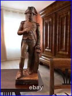 Sculpture Napoléon figurine jardin statue fer rouille 57cm style antique