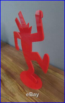 Sculpture Pop Art Red Dog's Man Keith Haring