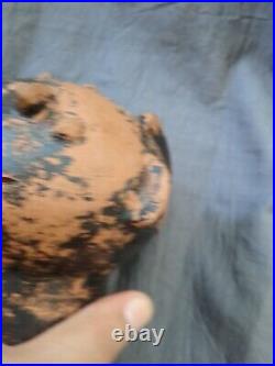 Sculpture Terre Cuite Visage Art Naif