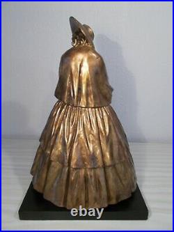 Sculpture art deco 1930 G. CACCIAPUOTO femme bouledogue français statue ceramique