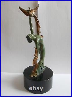 Sculpture art deco 1950 femme danseuse nue statuette style max le verrier statue